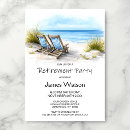 Search for beach retirement invitations Blue