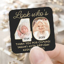 Search for forty birthday stickers Black and gold