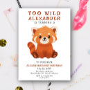 Search for red panda birthday invitations Watercolor