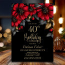 Search for red and black 40th birthday invitations Floral
