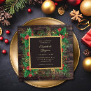 Search for red black gold wedding invitations Red holly berries