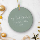 Search for sage green christmas tree decorations Our first christmas