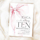 Search for tenth birthday invitations Pink bow