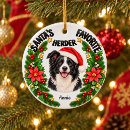 Search for border collie christmas tree decorations Black white dog
