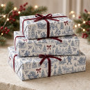 Search for blue toile wrapping paper Vintage christmas