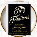 Search for foil 50th birthday invitations Black gold