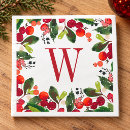 Search for monogram christmas napkins Christmas dinner party