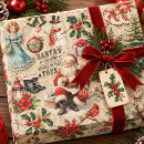 Search for vintage wrapping paper Santa claus