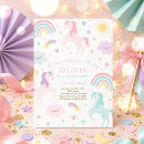 Search for pastel rainbow party invitations Magical unicorn