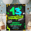 Search for 13th boys birthday invitations Teen boy