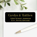 Search for elegant gold monogram return address labels Black