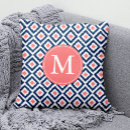 Search for coral and navy cushions Geometric