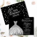 Search for black white silver quinceanera invitations Elegant