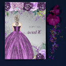 Search for purple and silver sweet 16 invitations 16th birthday