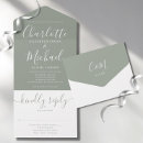 Search for modern script wedding invitations Sage green