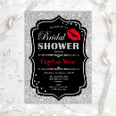 Search for red and silver bridal shower invitations For her