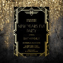 Search for 1920s new years eve party invitations Black and gold