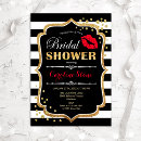Search for red black bridal shower invitations Glam