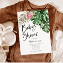 Search for tropical baby girl shower invitations Palm leaves