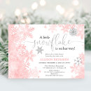 Search for snowflake baby girl shower invitations Elegant