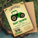 Search for green tractor baby shower invitations Country