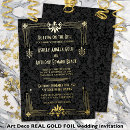Search for gold foil art deco invitations Roaring 20s