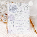 Search for purple and silver baby shower invitations Snowflakes
