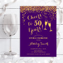 Search for champagne 50th birthday invitations Cheers to 50 years