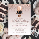 Search for glam 40th birthday invitations Rose gold glitter