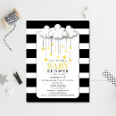 Search for black white and gold baby shower invitations Stripes