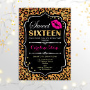 Search for pink leopard birthday invitations Cheetah