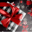 Search for primitive christmas wrapping paper Black and white