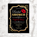 Search for red black bridal shower invitations Glam