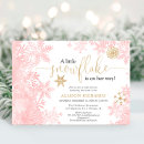 Search for snowflakes baby girl shower invitations Elegant