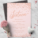 Search for foil sweet 16 invitations Blush pink