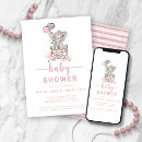 Search for pink glitter baby shower invitations Stripes