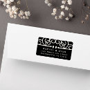 Search for art deco wedding return address labels Black and white