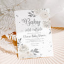 Search for silver white baby shower invitations Floral