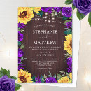 Search for rustic purple sunflower wedding invitations String lights