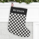 Search for black and white plaid christmas stockings Buffalo check