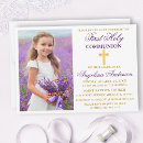 Search for purple first communion invitations Cross