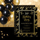 Search for turning 30 invitations Black and gold