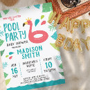 Search for pool baby shower invitations Flamingo