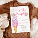 Search for ice cream baby shower invitations Watercolor