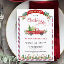 Search for vintage red truck invitations Red and green
