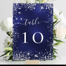 Search for silver numbers table wedding table cards Navy blue