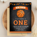 Search for basketball 1st birthday invitations First