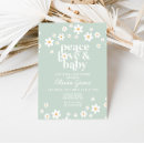 Search for peace love baby invitations Retro