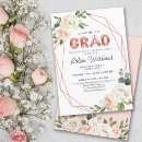 Search for pink graduation invitations Watercolor floral