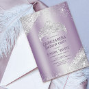 Search for purple silver quinceanera invitations Princess tiara crown